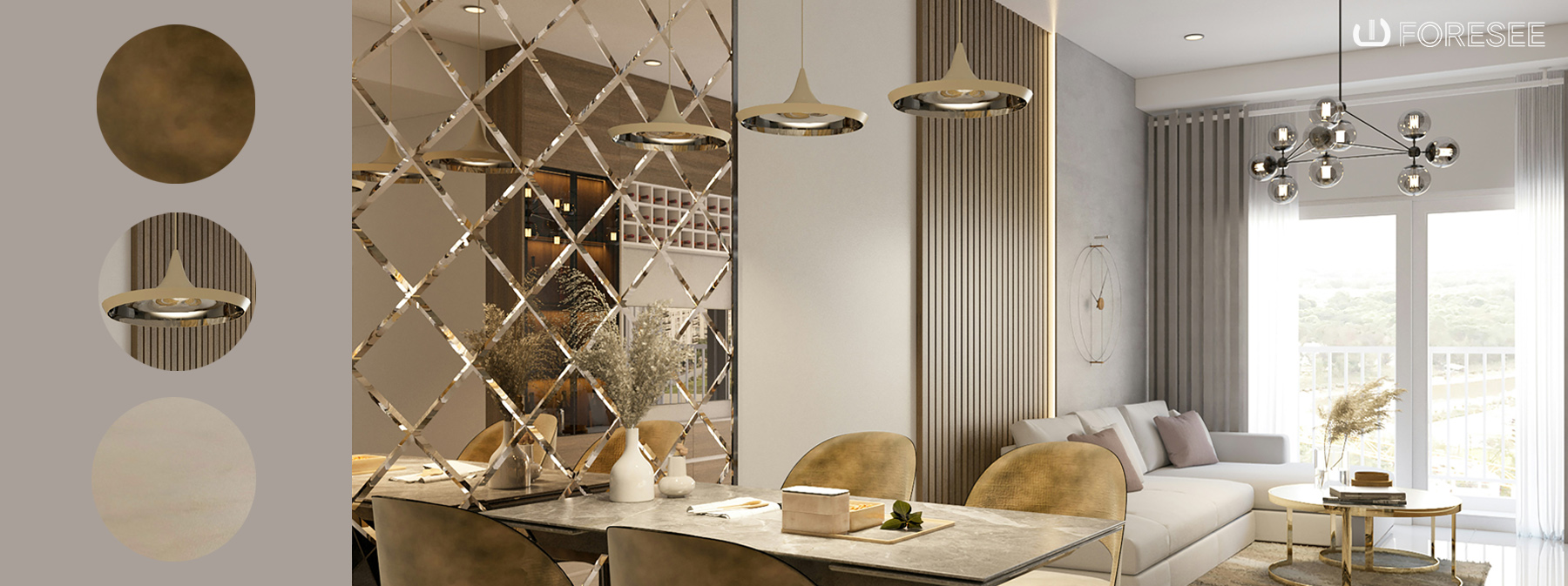 A Material Moodboard for Contemporary Interior Spaces Living room